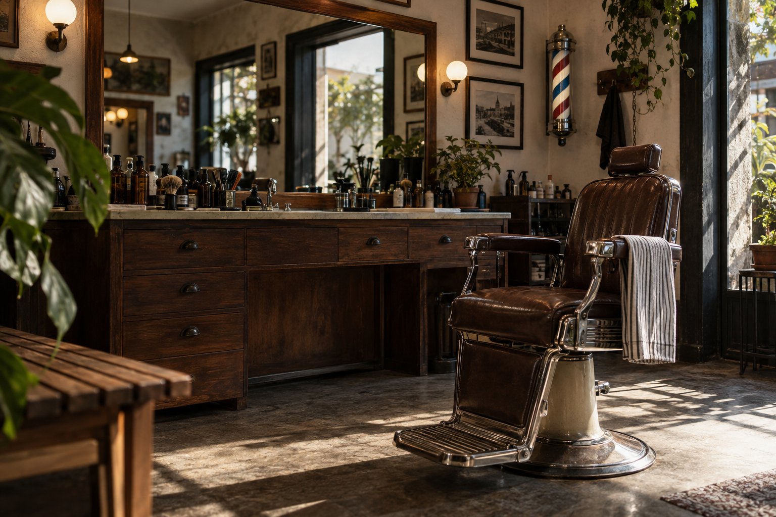 Interior ilustrativo do modelo de barbearia